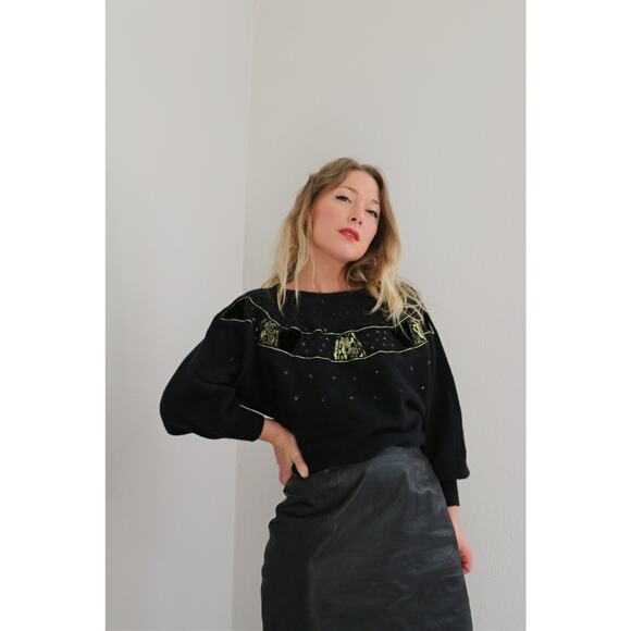 1990's Vintage Andriano Angora Wool Sweater ~ Women's SM MD ~ Evening Oversized - Picture 7 of 7